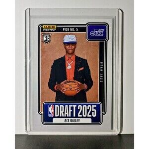 Ace Bailey Rookie 2025-26 Panini NBA #5 Draft Night Card Utah Jazz